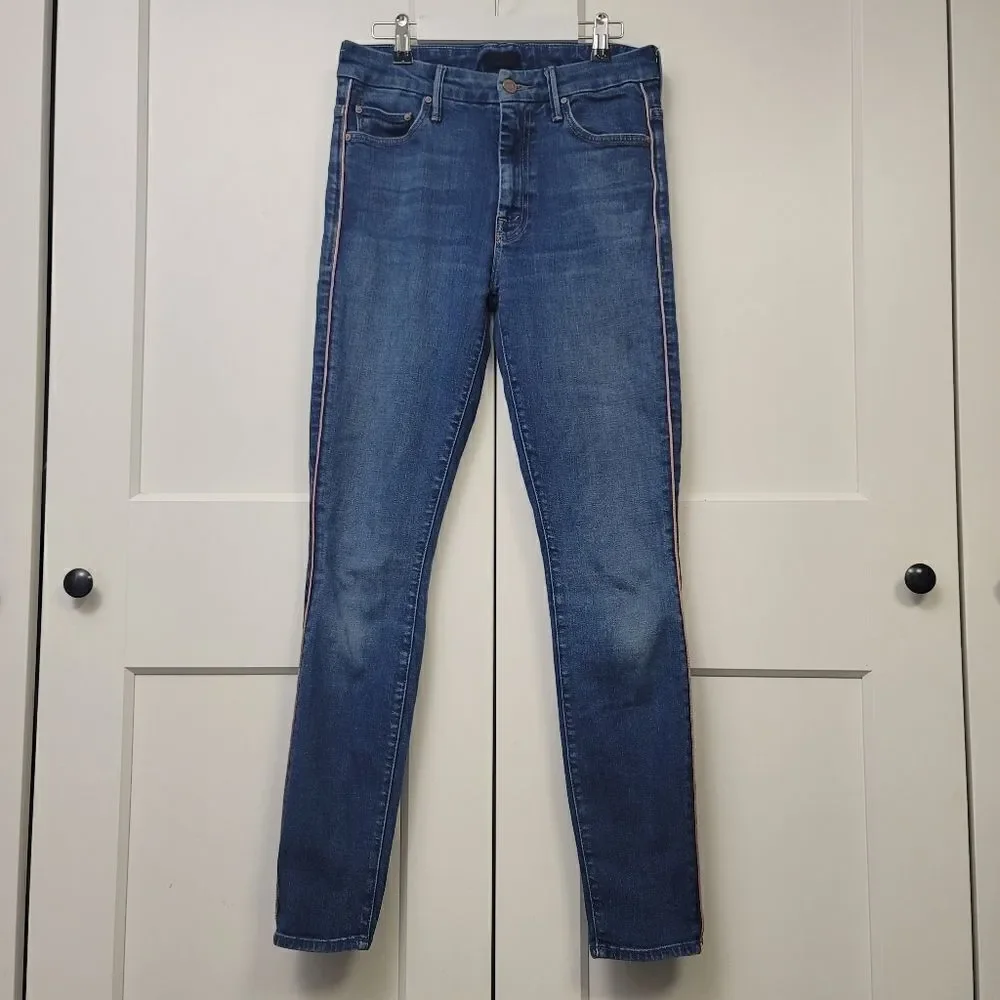 Mother looker high-rise piped skinny jeans in what I had before I had, size 27